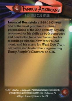 2021 Historic Autographs Famous Americans - Radiant Historic #272 Leonard Bernstein Back