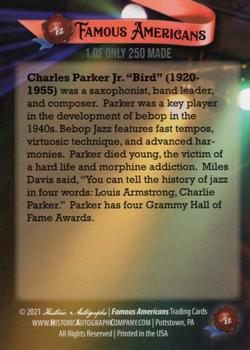 2021 Historic Autographs Famous Americans - Radiant Historic #276 Charlie Parker Back