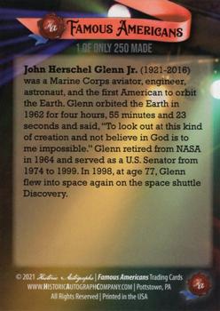2021 Historic Autographs Famous Americans - Radiant Historic #279 John Glenn, Jr Back