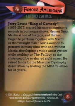 2021 Historic Autographs Famous Americans - Radiant Historic #298 Jerry Lewis Back