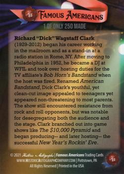 2021 Historic Autographs Famous Americans - Radiant Historic #305 Dick Clark Back