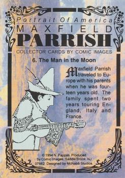 1994 Comic Images Portrait of America Maxfield Parrish #6 The Man in the Moon Back