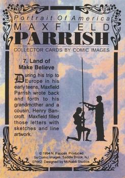 1994 Comic Images Portrait of America Maxfield Parrish #7 Land of Make Believe Back