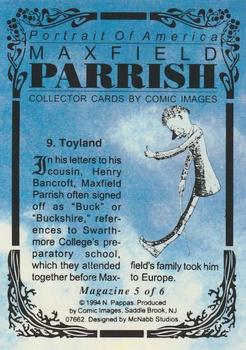 1994 Comic Images Portrait of America Maxfield Parrish #9 Toyland Back