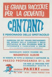 1968 Panini Cantanti #85 Sheila Back