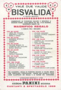1968 Panini Cantanti #100 Fred Bongusto Back
