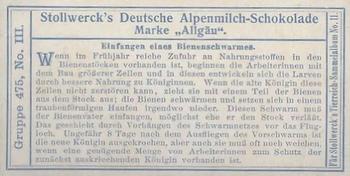 1910 Stollwerck Album 11 Gruppe 475 #3 Einfangen Back
