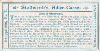 1903 Stollwerck Album 6 Gruppe 266 Grubbing animals #1 Aardvark Back