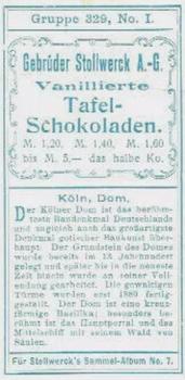 1904 Stollwerck Album 7 Gruppe 329 Rhein II #1 Kōln Back