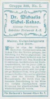 1904 Stollwerck Album 7 Gruppe 328 Rhein I #1 Mainz Back