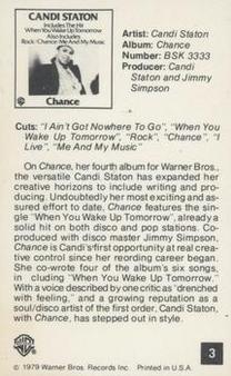 1979 Warner Brothers Records #3 Candi Staton Back