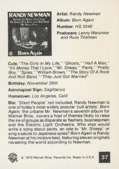 1979 Warner Brothers Records #37 Randy Newman Back