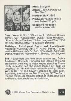 1979 Warner Brothers Records #73 Stargard Back