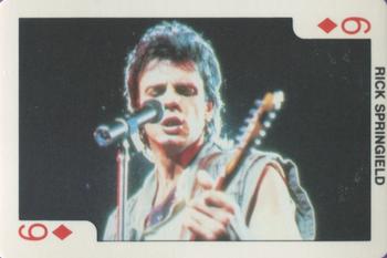 1986 Dandy Rock'n Bubble Playing Cards #6♦️ Rick Springfield Front
