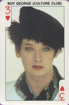 1986 Dandy Rock'n Bubble Playing Cards #3♥️ Boy George (Culture Club) Front