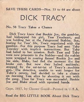 1937 Big Little Series (R23) #58 Dick Tracy Back