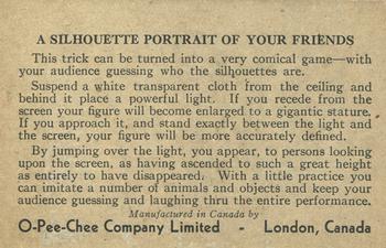 1930 O-Pee-Chee Trick Cards (V305) #NNO A Silhouette Portrait of Your Friends Back