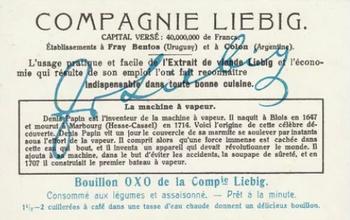 1921 Liebig Les Origines des Grandes Decouvertes (Great Discoveries) (French Text) (F1124, S1126) #NNO Denis Papin Back