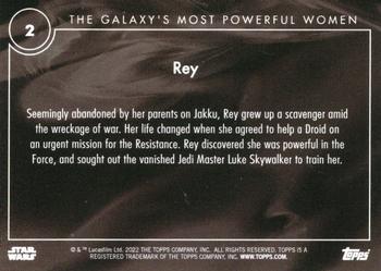 2022 Topps Online Star Wars: The Galaxy’s Most Powerful Women #2 Rey Back