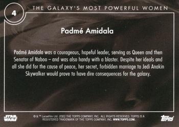 2022 Topps Online Star Wars: The Galaxy’s Most Powerful Women #4 Padmé Amidala Back