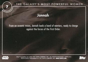 2022 Topps Online Star Wars: The Galaxy’s Most Powerful Women #7 Jannah Back