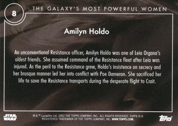 2022 Topps Online Star Wars: The Galaxy’s Most Powerful Women #8 Amilyn Holdo Back