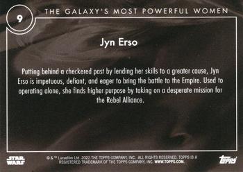 2022 Topps Online Star Wars: The Galaxy’s Most Powerful Women #9 Jyn Erso Back