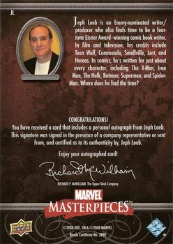2008 Upper Deck Marvel Masterpieces 3 - Writer Autographs #JL Jeph Loeb Back