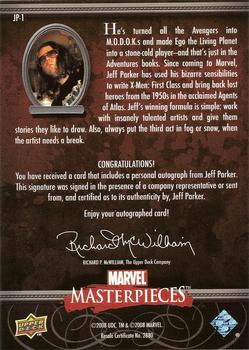 2008 Upper Deck Marvel Masterpieces 3 - Writer Autographs #JP-1 Jeff Parker Back