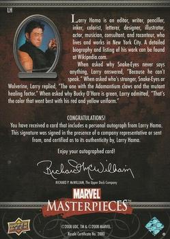 2008 Upper Deck Marvel Masterpieces 3 - Writer Autographs #LH Larry Hama Back
