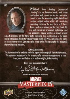 2008 Upper Deck Marvel Masterpieces 3 - Writer Autographs #MO Mike Avon Oeming Back