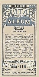 1973 Polydor Guitar Album #14 Jimi Hendrix Back