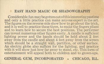 1930 General Gum Trick Cards (R155) #NNO Easy Hand Magic Back