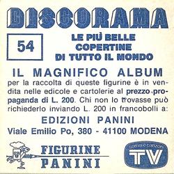 1981 Panini Discorama #54 Gianna Nannini Back