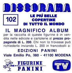 1981 Panini Discorama #102 The Cream Back