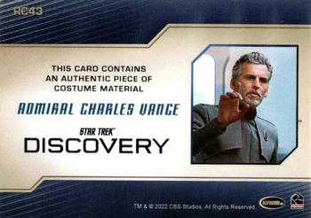 2022 Rittenhouse Star Trek: Discovery Season Three - Relics #RC43 Admiral Charles Vance Back
