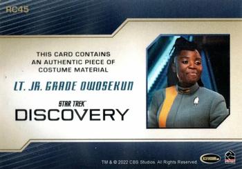 2022 Rittenhouse Star Trek: Discovery Season Three - Relics #RC45 Lieutenant Junior Grade Joann Owosekun Back