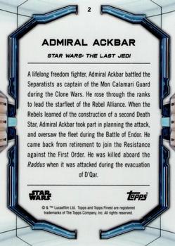 2022 Topps Finest Star Wars #2 Admiral Ackbar Back
