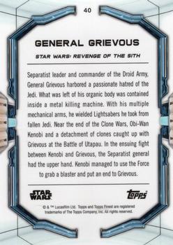 2022 Topps Finest Star Wars #40 General Grievous Back