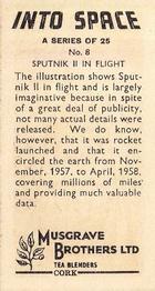 1961 Musgrave Brothers Into Space #8 Sputnik II in Flight Back