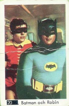 1968 Pop-Nytt TV Pussel (Dutch Gum Pop-New TV Puzzle Number in Black Square Box Swedish) #20 Batman och Robin Front