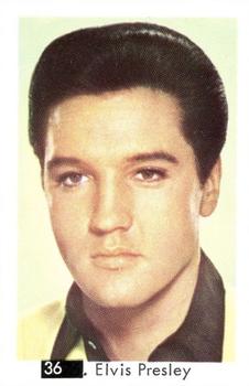 1968 Pop-Nytt TV Pussel (Dutch Gum Pop-New TV Puzzle Number in Black Square Box Swedish) #36 Elvis Presley Front