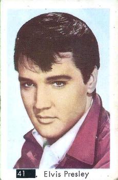 1968 Pop-Nytt TV Pussel (Dutch Gum Pop-New TV Puzzle Number in Black Square Box Swedish) #41 Elvis Presley Front