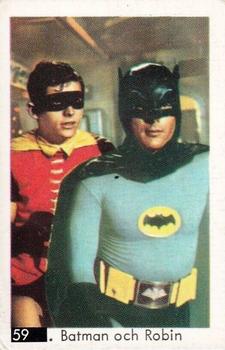 1968 Pop-Nytt TV Pussel (Dutch Gum Pop-New TV Puzzle Number in Black Square Box Swedish) #59 Batman och Robin Front
