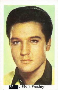 1968 Pop-Nytt TV Pussel (Dutch Gum Pop-New TV Puzzle Number in Black Square Box Swedish) #75 Elvis Presley Front
