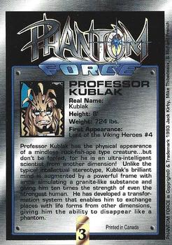 1993 Phantom Force #3 Professor Kublak Back