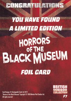 2017 Unstoppable British Horror Collection - Foil #F7 Horrors of the Black Museum Back