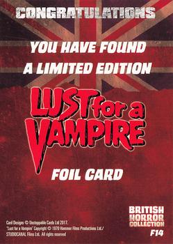 2017 Unstoppable British Horror Collection - Foil #F14 Lust for a Vampire Back