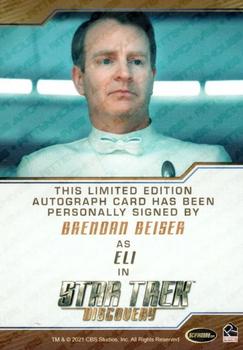 2022 Rittenhouse Star Trek: Discovery Season Three - Autographs (Brown Border Design) #NNO Brendan Beiser Back