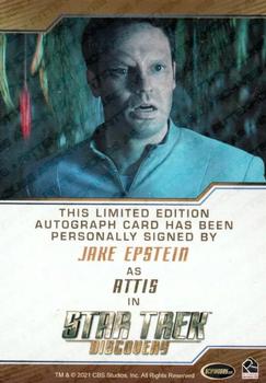 2022 Rittenhouse Star Trek: Discovery Season Three - Autographs (Brown Border Design) #NNO Jake Epstein Back